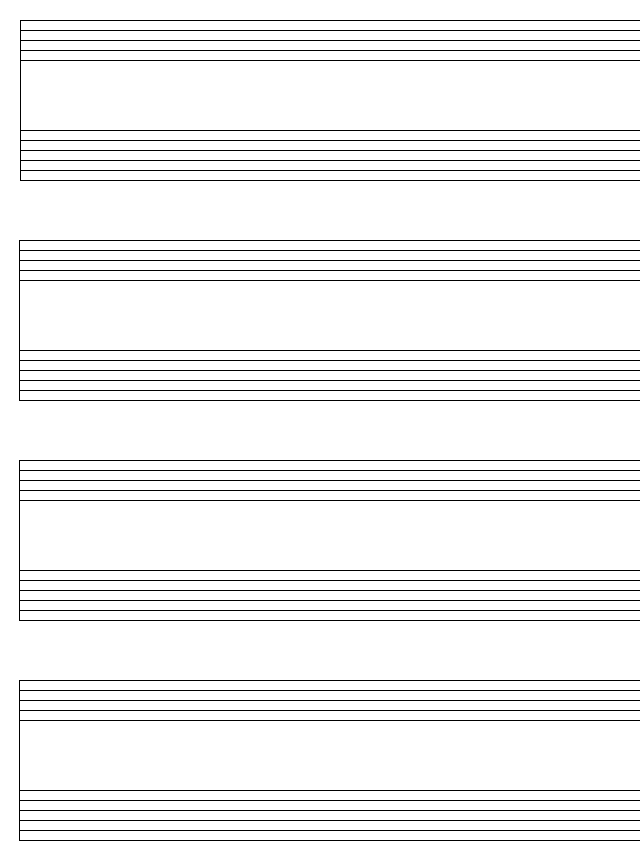 printout of Blank staff and Tab