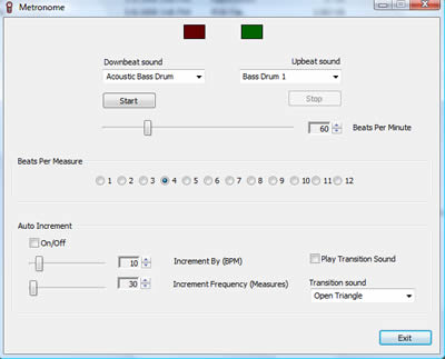 Screen shot of Metronome program