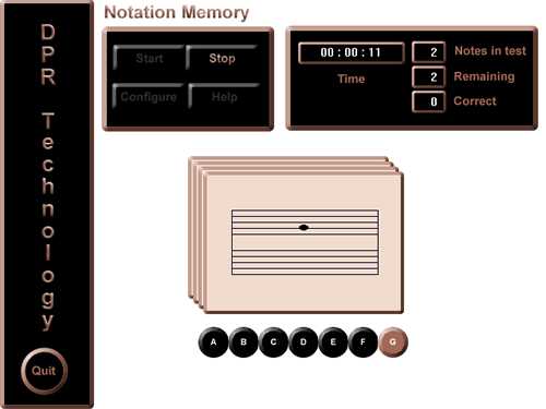 Screen shot of Notation Memory program