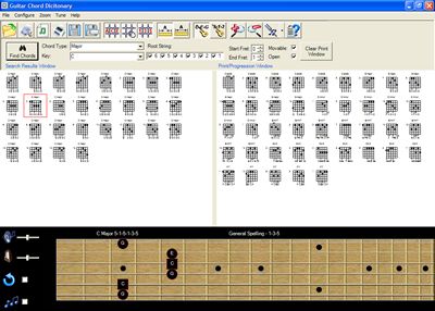 Screen shot of Guitar Chord Finder Program